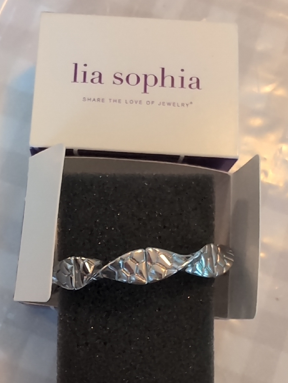 Lia Sophia Silver Twist Swivel Sync Faceted Bracelet